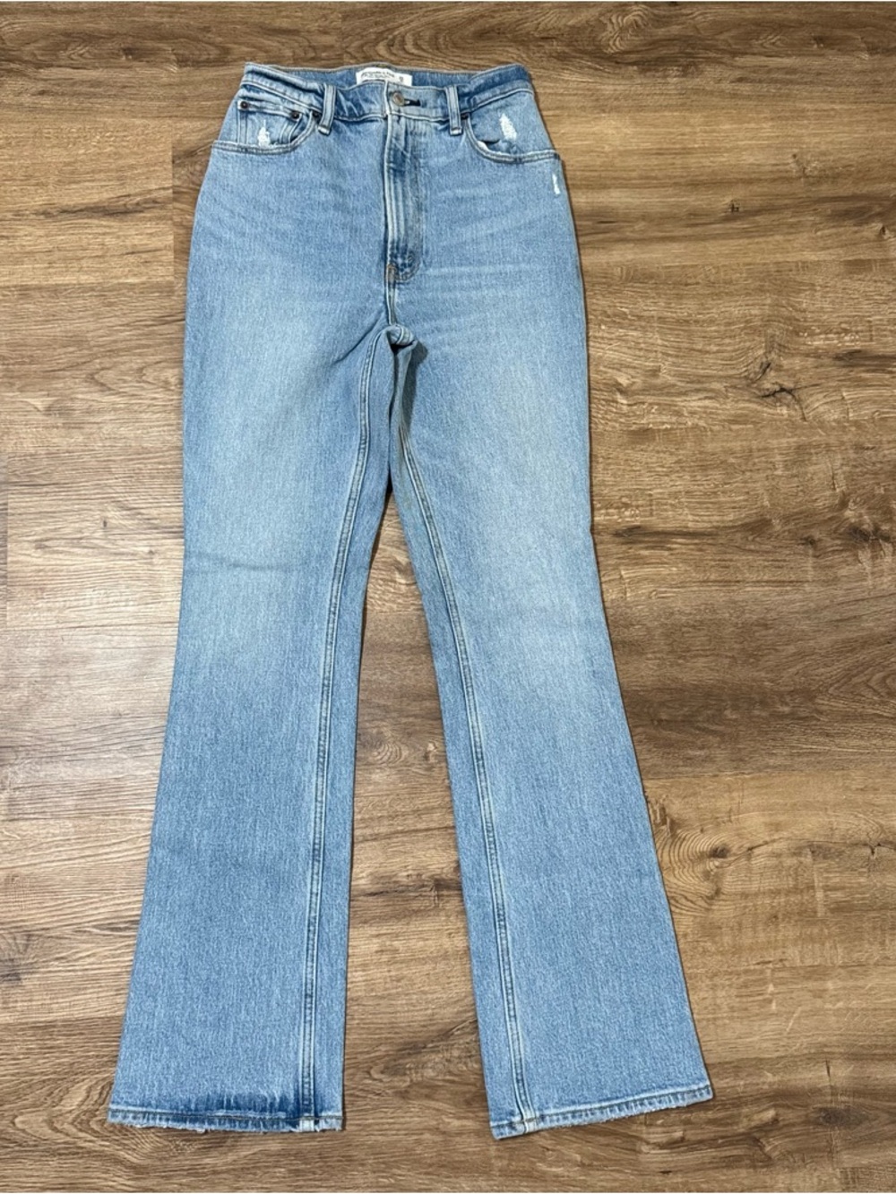Abercrombie High Rise 70s Vintage Flare Curve Love Bootcut Jean Sz 0/25 - Picture 3 of 8